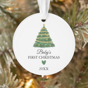 Minimalist Baby's First Christmas Photo Ornament