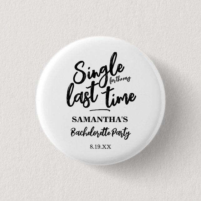 Minimalist Bachelorette Party 3 Cm Round Badge (Front)