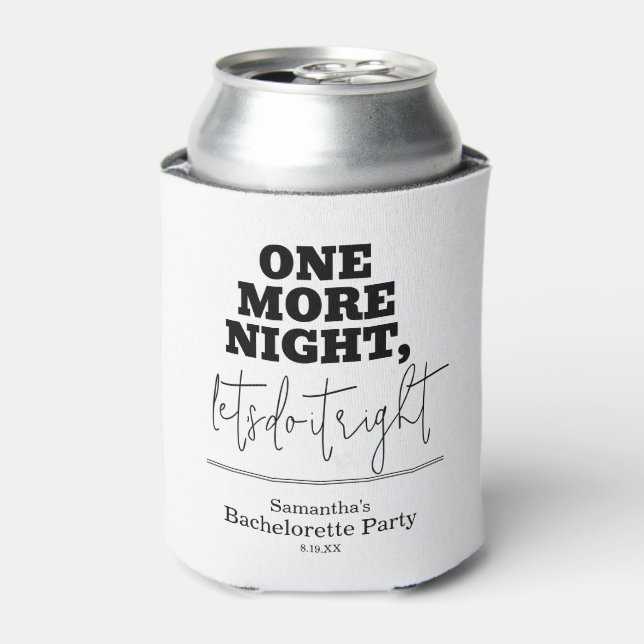 Minimalist Bachelorette Party Can Cooler (Can Front)
