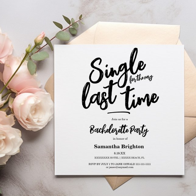Minimalist Bachelorette Party Invitation (Creator Uploaded)