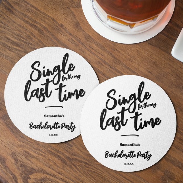 Minimalist Bachelorette Party  Round Paper Coaster (Creator Uploaded)