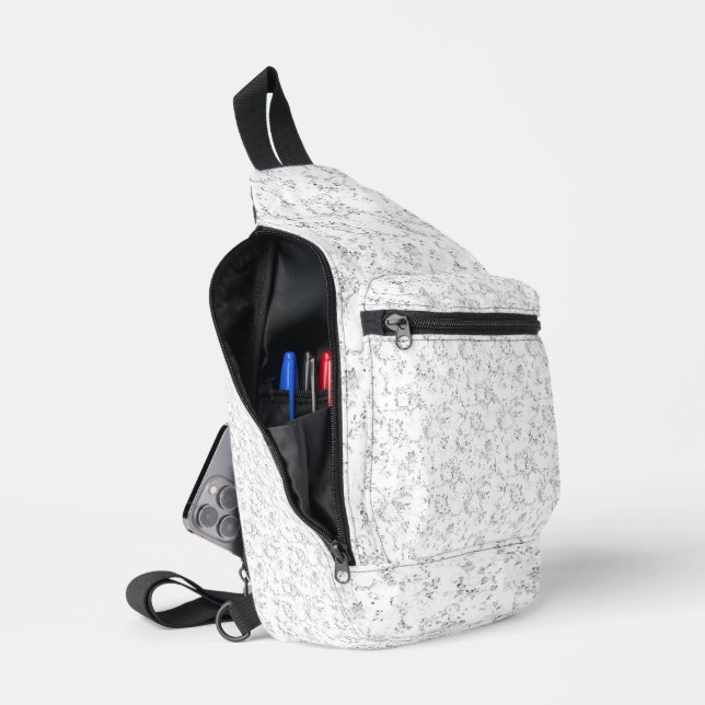 Minimalist Back To School Name Design Sling Bag (Open)