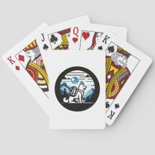 Minimalist Backpacking Dog Scenic Nature & Travel Playing Cards