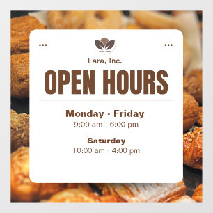 Minimalist Bakery Opening Hours Decals & Clings