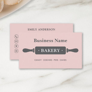 Minimalist Bakery Pink Business Card