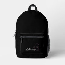 Minimalist Ballerina & Pink Butterfly Black