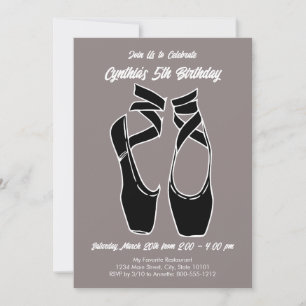 Minimalist Ballet Birthday Party Invitation