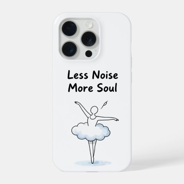 Minimalist Ballet Dancer Soul Quote Art iPhone Case (Back)