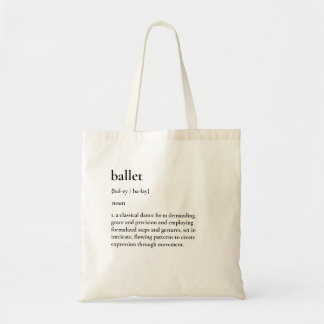 Minimalist Ballet Definition Tote Bag