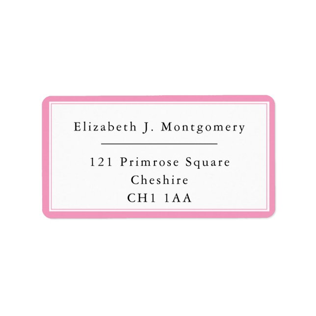 Minimalist Ballet Slipper Pink Return Address Label (Front)