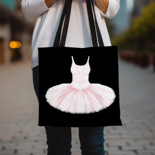 Minimalist Ballet Tutu Pink and Black Tote Bag