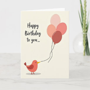 Minimalist Balloon Birthday Card