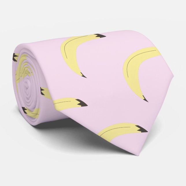 Minimalist Banana Repeat Pattern Fruit Tie (Rolled)