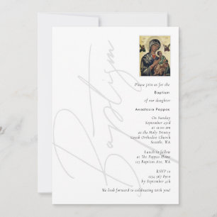 Minimalist Baptism Christening Greek Orthodox  Invitation