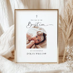 Minimalist Baptism Photo Arch Welcome Poster<br><div class="desc">Welcome guests to your child's baptism, christening, or baby dedication with our Minimalist Baptism Photo Arch Welcome Poster. This elegant design features a clean, arched frame to showcase a cherished photo, offering timeless appeal for both boys' and girls' ceremonies. Personalise it easily with your event details and a beloved baby...</div>