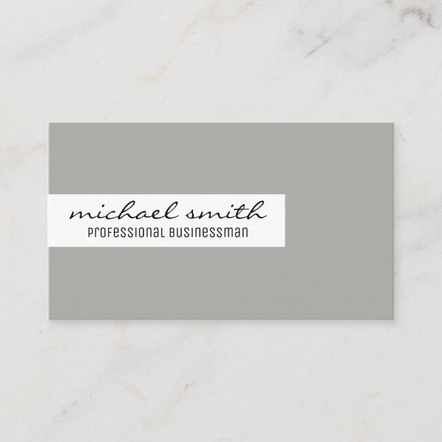 Minimalist / Bar Accent (Black / Grey) Business Card (Front)