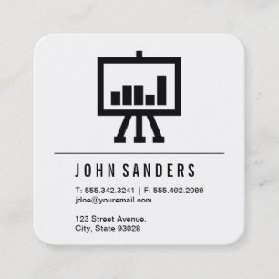 Minimalist Bar Chart Icon Square Business Card