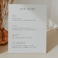 Minimalist Bar Menu List