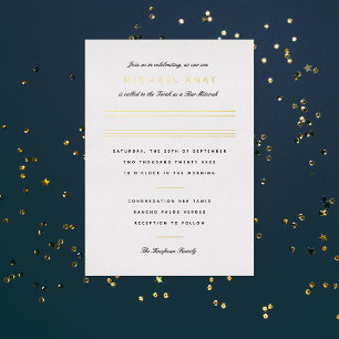 Minimalist Bar Mitzvah Gold Stripe