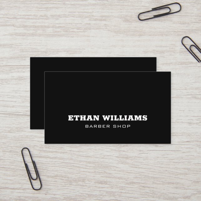 Minimalist Barber Shop Business Card (Front/Back In Situ)
