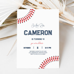 Minimalist Baseball Kids Birthday Party Invitation