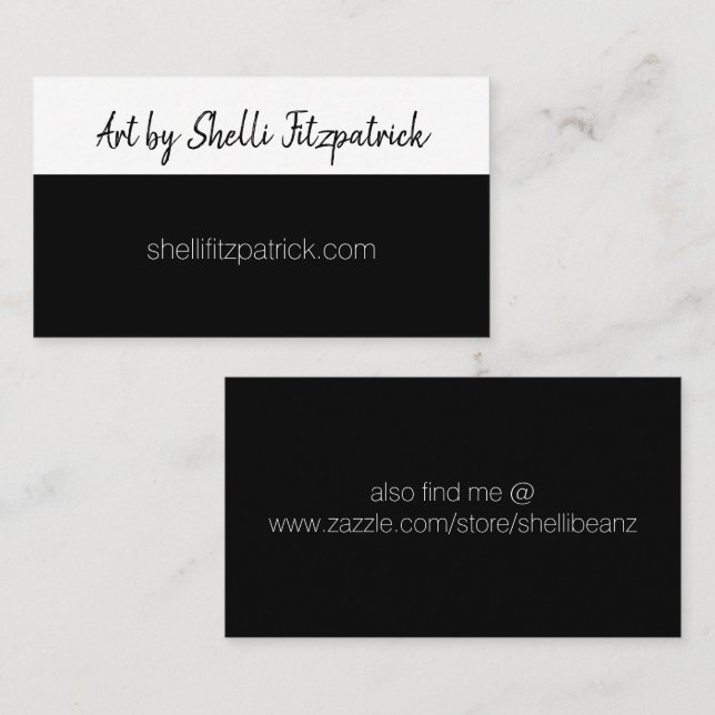 Minimalist Basic Black and White Classy Custom Business Card (Front/Back)