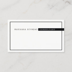 minimalist basic, consultant elegant white business card