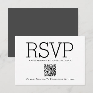 Minimalist Basic Essential QR Code RSVP Card