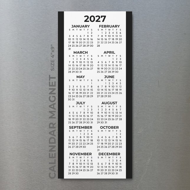 Minimalist Basic Full Year 2027 Magnetic Calendar  (Creator Uploaded)