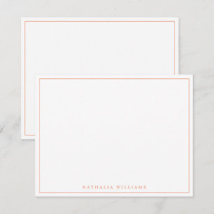 Minimalist Basic Personalise Orange Stationery Card