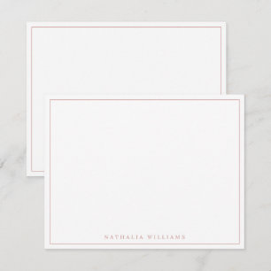 Minimalist Basic Personalise Rose Mauve Stationery Card