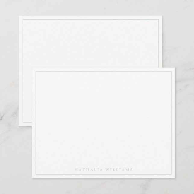 Minimalist Basic Personalised Seaglass Stationery Card (Front/Back)