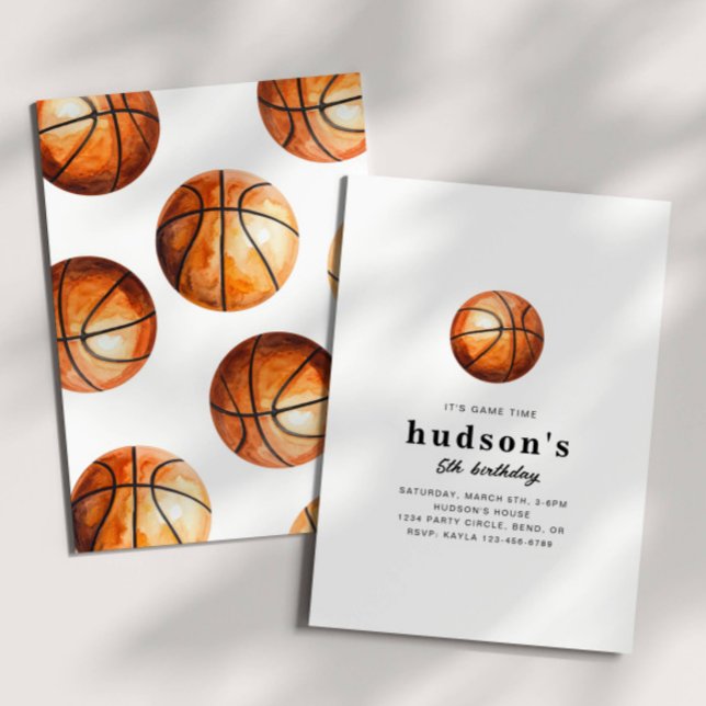 Minimalist Basketball Birthday Invitation (Creator Uploaded)