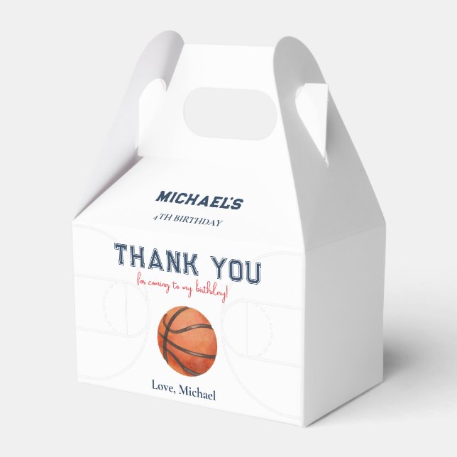 Minimalist Basketball Gable Gift Box (Back Side)