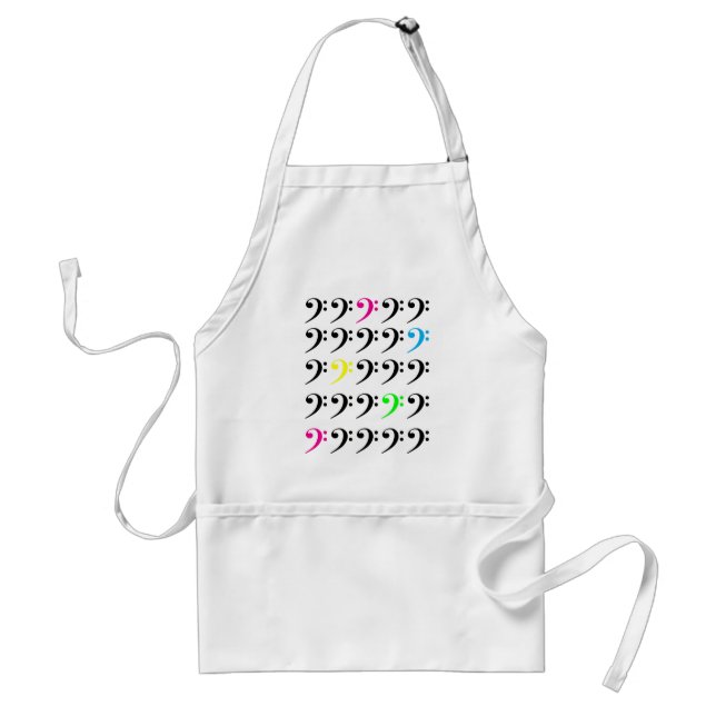 Minimalist Bass Clef Grid Pattern for Musicians Standard Apron (Front)