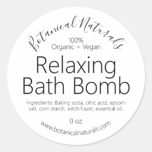 Minimalist Bath Bomb Labels