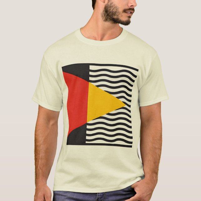 Minimalist Bauhaus Geometric Abstract Art Square  T-Shirt (Front)