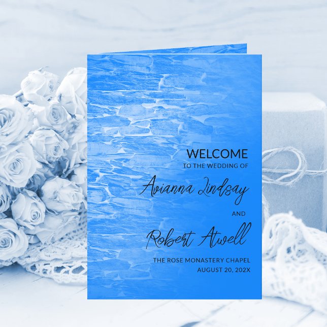 Minimalist Beach Azsure Blue Wedding Booklet Program (Creator Uploaded)