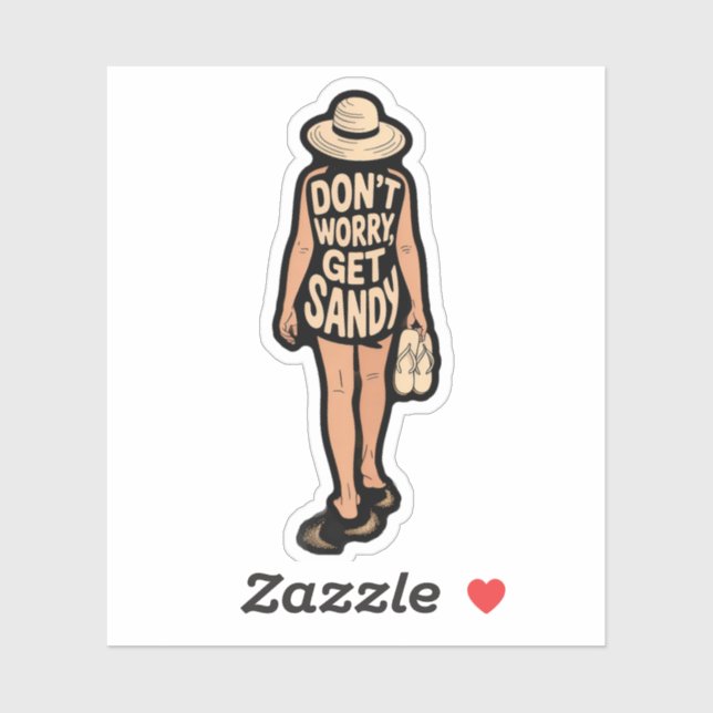 Minimalist Beach Girl Don't Worry Get Sandy (Sheet)