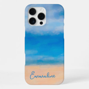 Minimalist Beach Scene Painting iPhone 16 Pro Max Case
