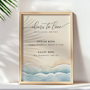 Minimalist Beach Wedding Signature Drink Sign