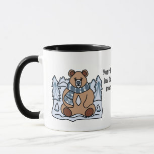 Minimalist Bear in Winter Snow land   funny Mug