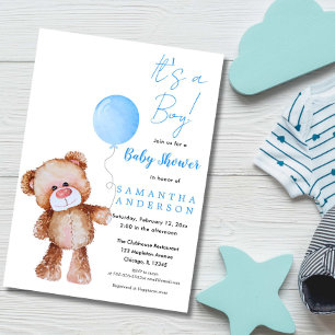 Minimalist bear 'Its a boy!' Baby Shower  Invitation