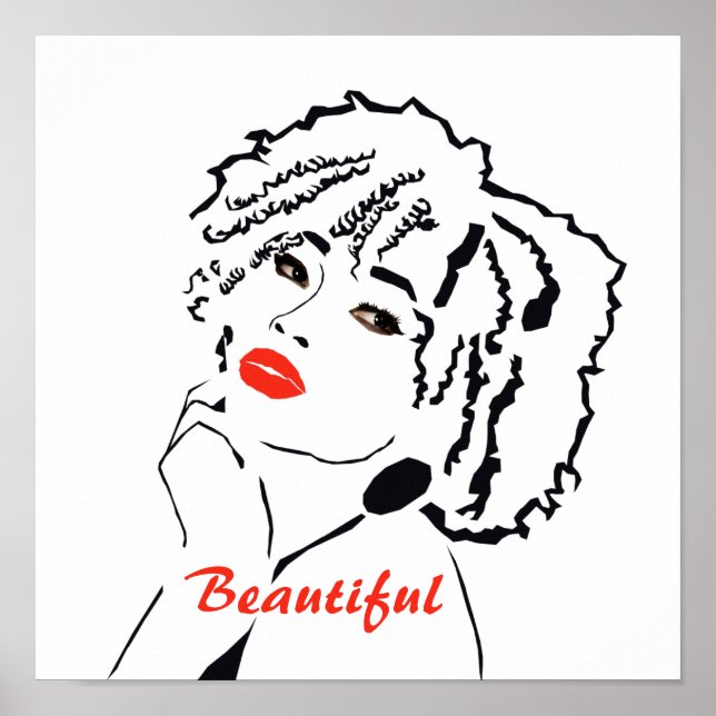 Minimalist "Beautiful Woman" Poster (Front)