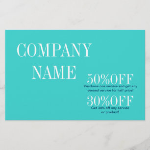 Minimalist beauty makeup artist hair salon teal flyer