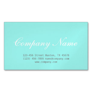 Minimalist beauty makeup artist hair salon teal Magnetic business card