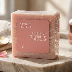 minimalist beauty product soap label white on rose