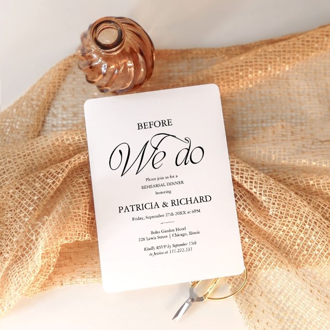 Minimalist Before We Do Rehearsal Dinner Invitation (Creator Uploaded)