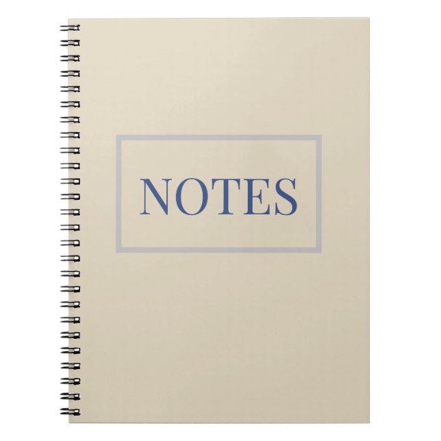 Minimalist Beige and Blue Contemporary notebook  (Front)