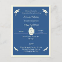 Minimalist Beige And Blue Custom Graduation